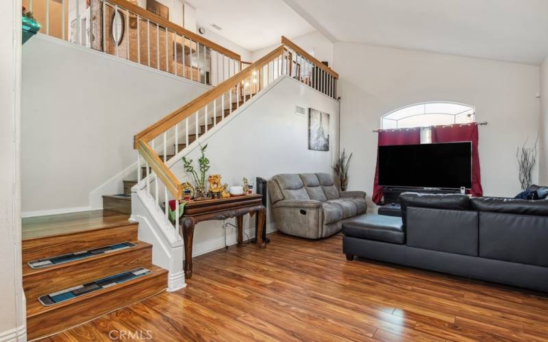 Living room to staircase.