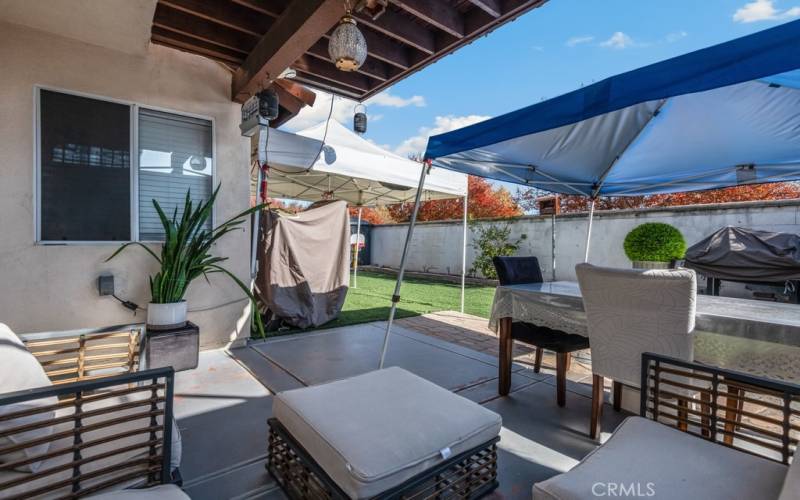 sitting area in backyard.