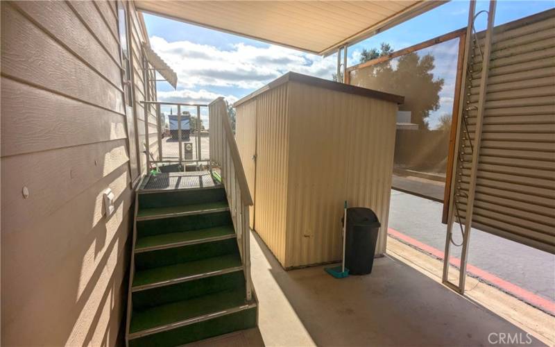 Large Shed in Carport