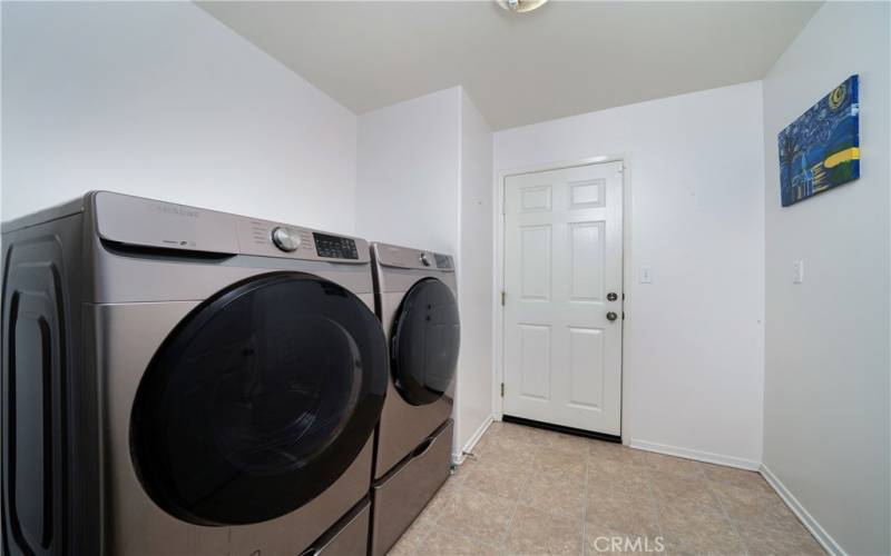 Laundry room off garage