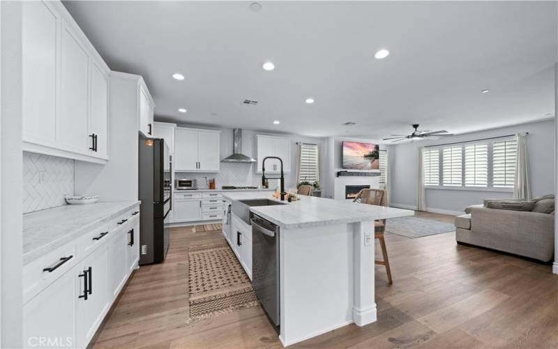 Huge kitchen attached to second living room at back of home