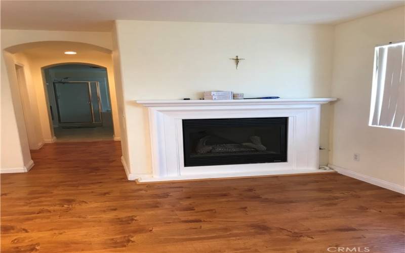 Fireplace in primary bedroom