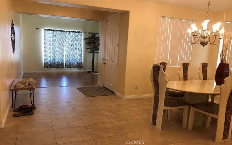 Living room and dining room