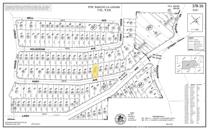 Assesor map, lot is colored in yellow