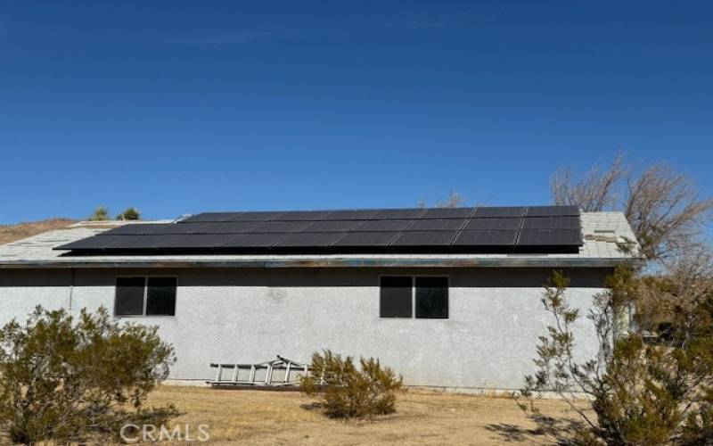 Solar panels on garage roof