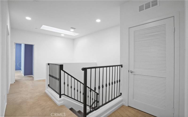 loft area with skylight