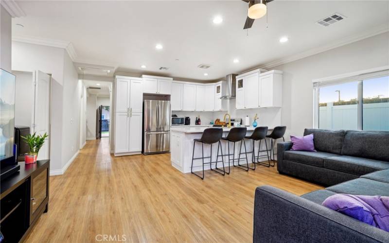 Living area open to kitchen