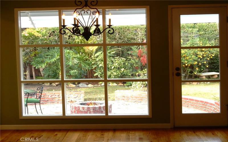 Closer view of the living room views to the back yard.