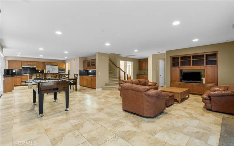 Family room open to kitchen.