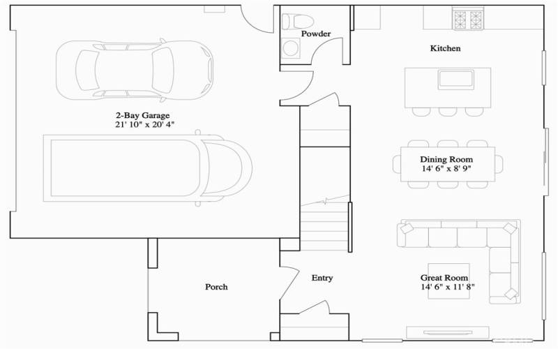 Residence 1 - Level 1 Floorplan