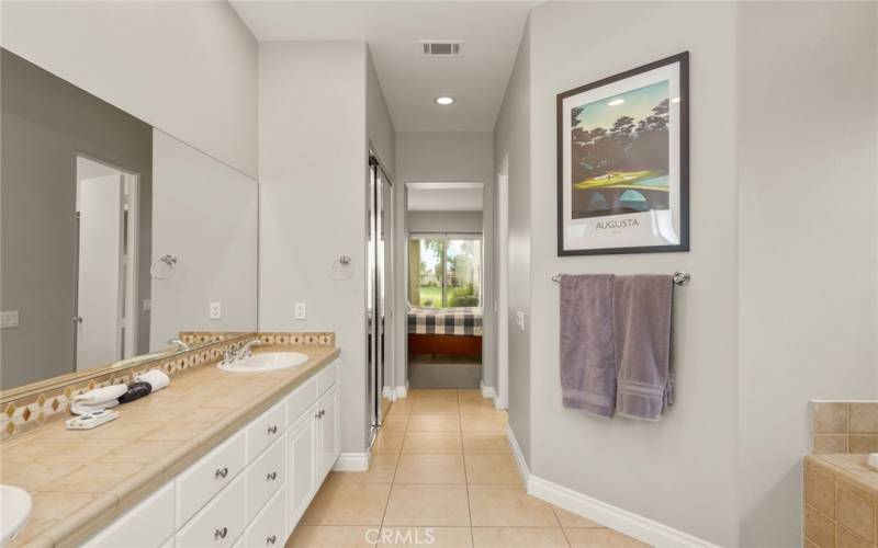 View toward Main bedroom and golf course.