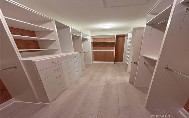 Master closet with cedar walls