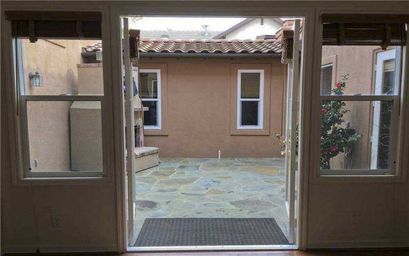 Private courtyard enclosed, entrance from dining room