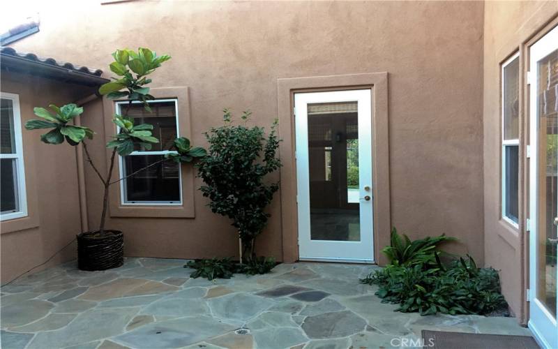 Private courtyard enclosed, entrance to nook and dining room