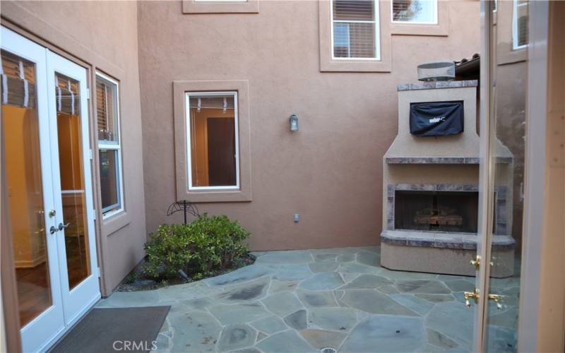 Private courtyard enclosed, entrance to dining room