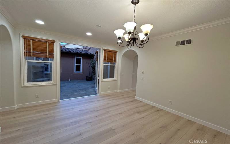 Dining room and entrance to courtyard