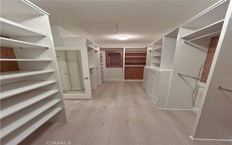 Master closet with cedar walls