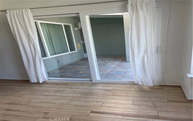 Sliding glass door from bedroom to patio