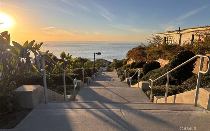 Steps down to Strands Beach