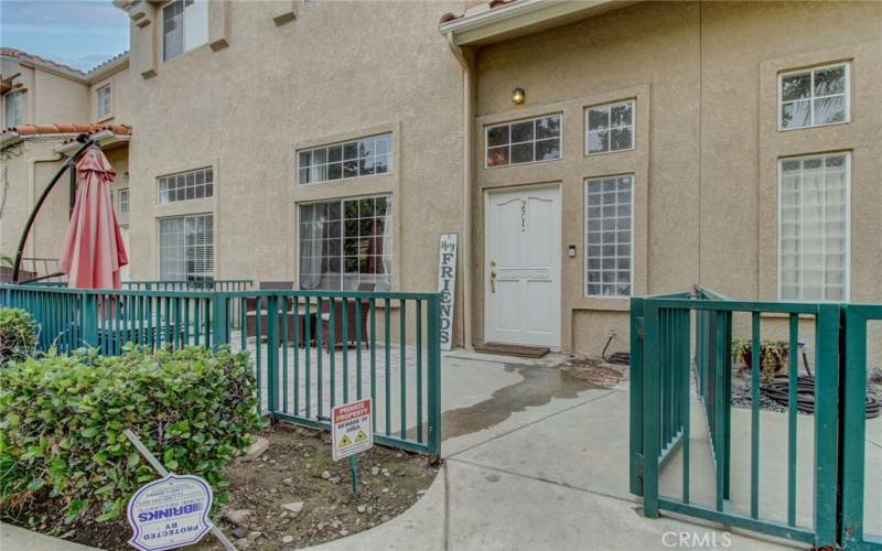 Front Entrance w/ Large Gated Patio