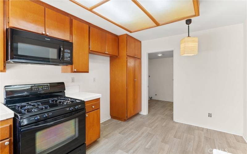 door leads to laundry room, half bath and garage