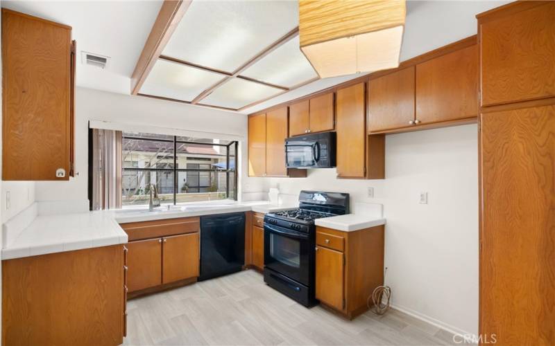 Kitchen with garden window