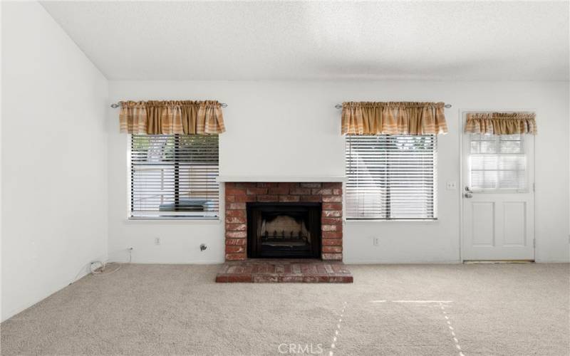 Living room with fireplace