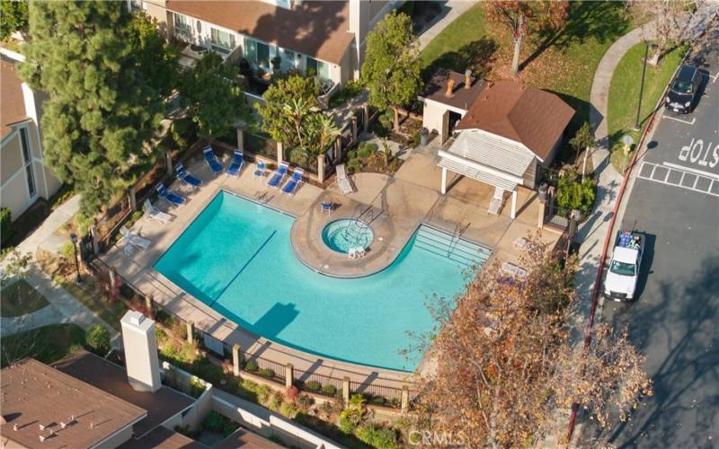 One of three pool and spa areas.