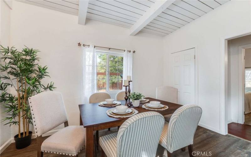 Dining Area with Pantry, light and airy, and looks into Spacious Backyard