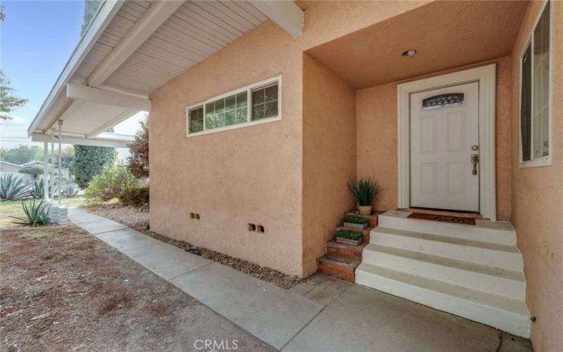 Covered Front Porch Entrance with large front/side yard