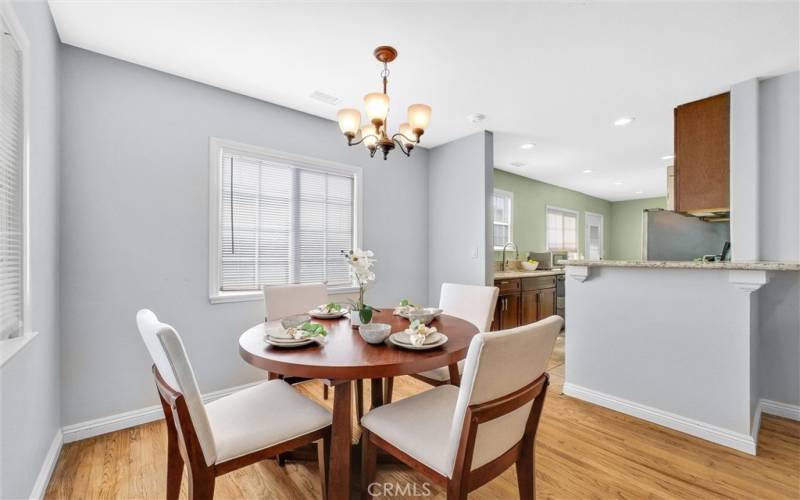 Dining room into the kitchen.