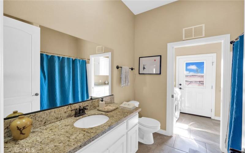 bathroom and laundry hallway