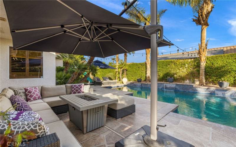 Lounge area within the backyard.