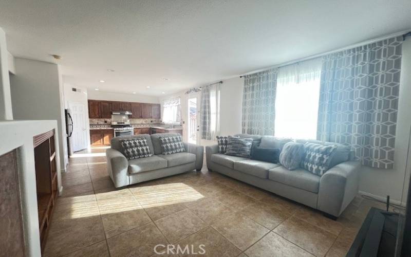 Large family room off kitchen