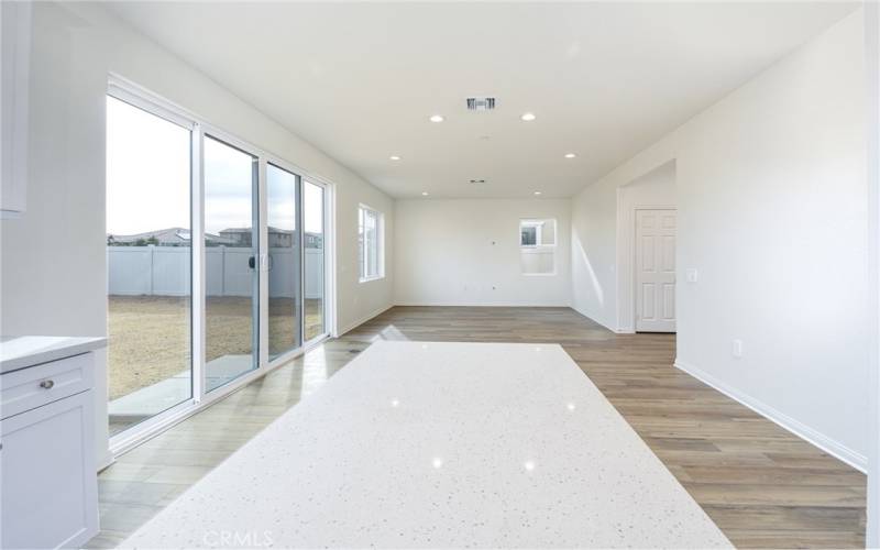 Family room with upgraded sliding doors