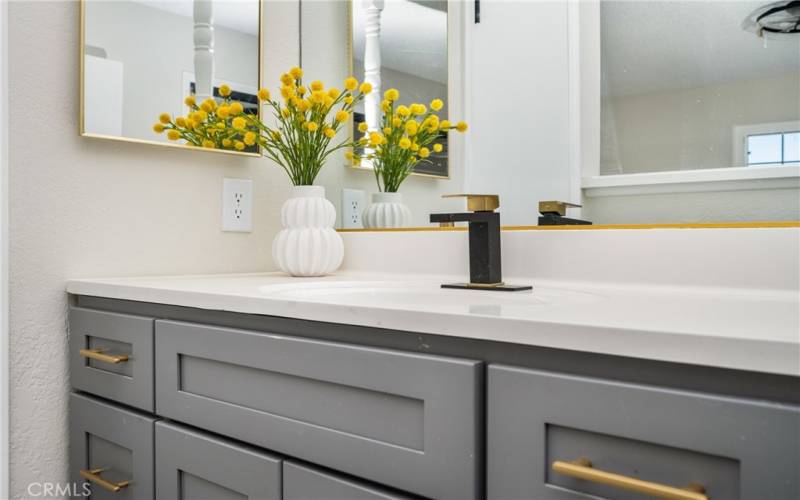 Primary Bedroom with attached bath and gorgeous vanity