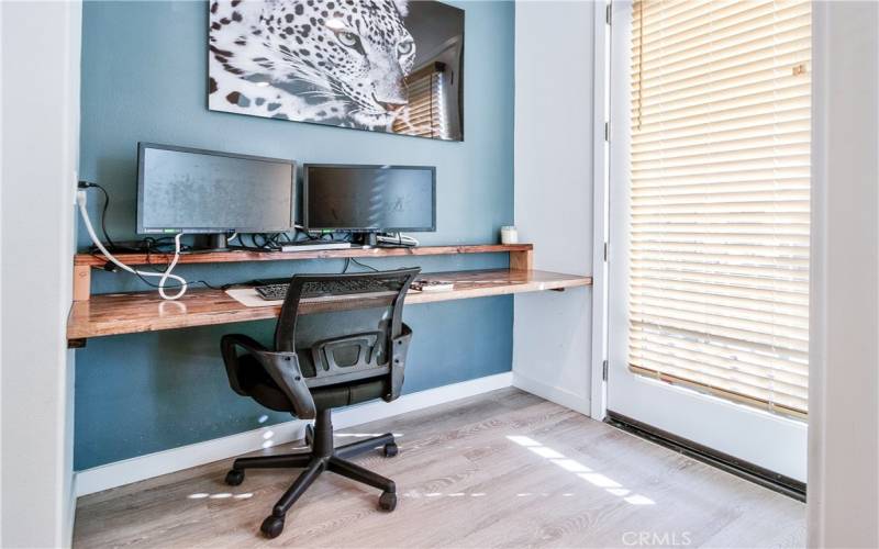 Clever built-in desk area upstairs