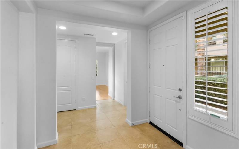 Entry way is light and bright and has tile floors