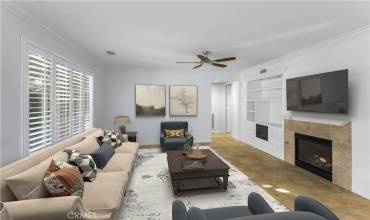 Family room virtually staged