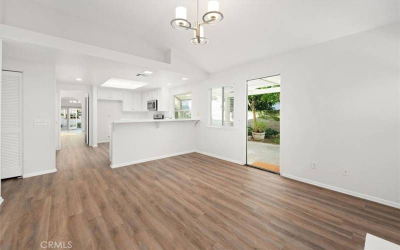 Family room and kitchen breakfast bar