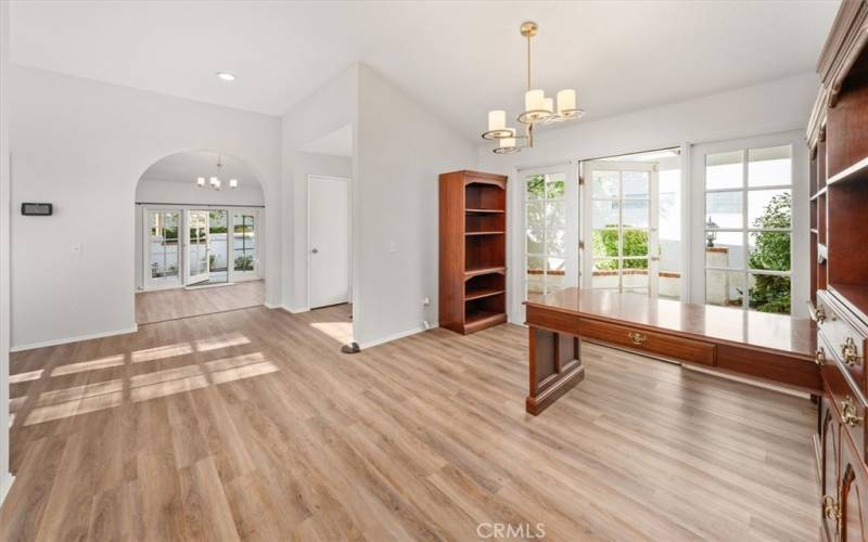 Dining room (Used as an office) with French door access to the side garden