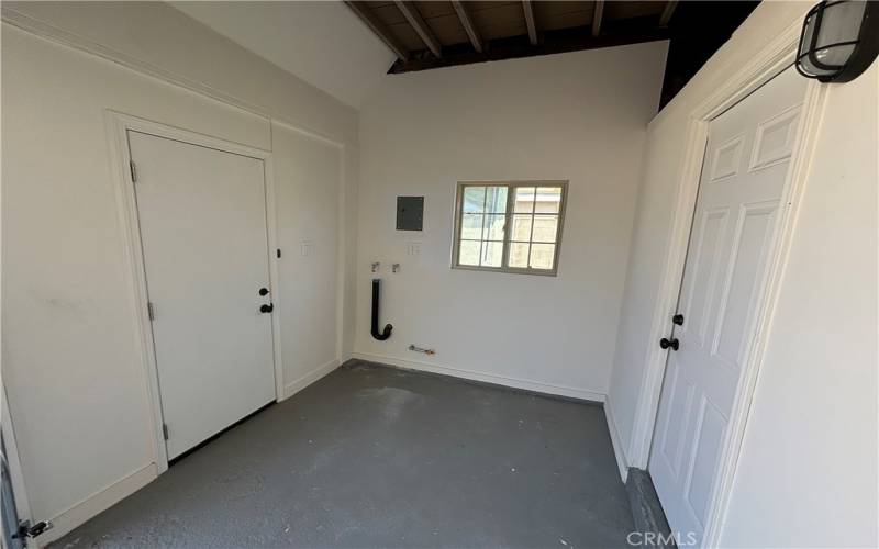 Laundry facilities in garage