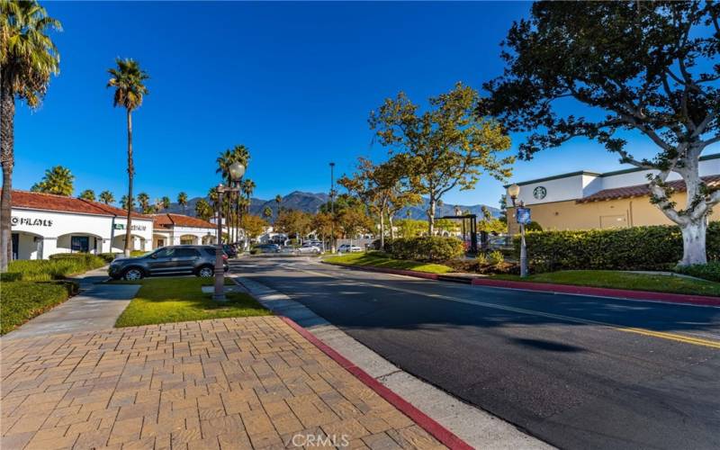 Large shopping center features supermarket, shops and Lakeside dining.