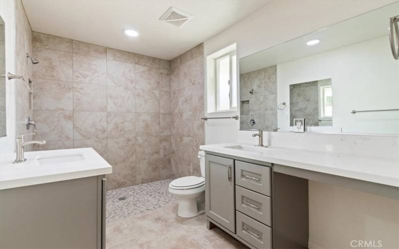 Dual Sinks and walk in Shower