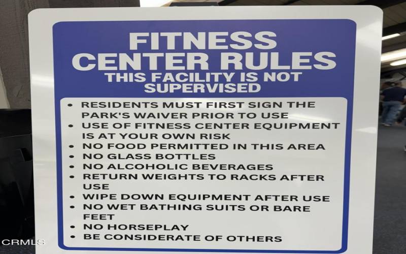 New gym rules