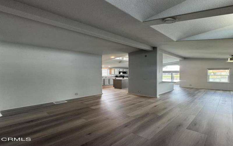 view to kitchen area