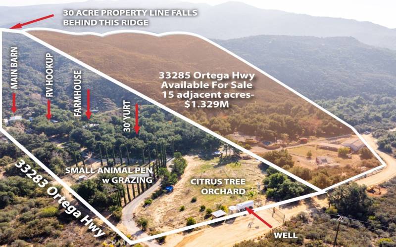 Property Diagram- adjacent 15 acres available for sale