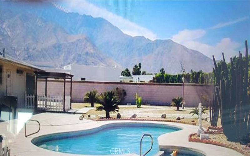 Backyard with mountain views