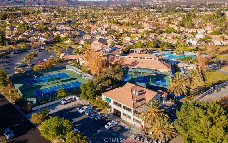 Club house and tennis courts