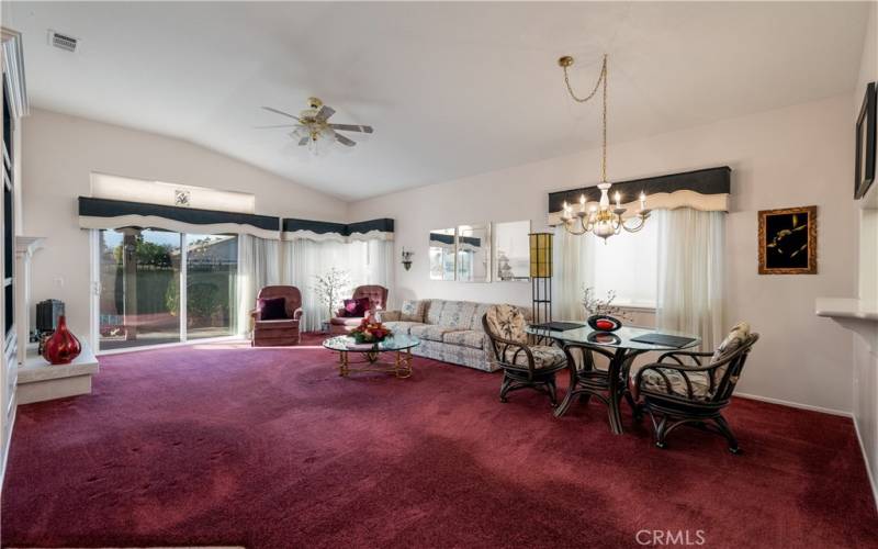 Living room and dining room